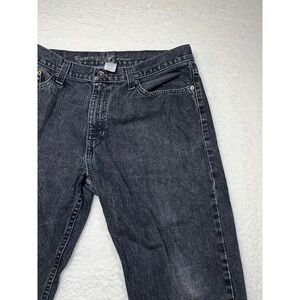 Roebuck & Co Jeans Mens 34 Black Regular Straight Leg Faded Distressed Denim